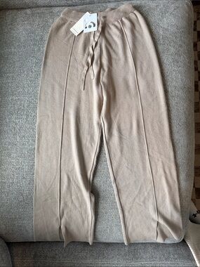 Commense Neutral Knit Lounge Pants in Beige